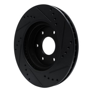 Nissan NP300 Frontier Brake Rotor (1) - Front Left - R1 Concepts - Drilled & Slotted - Black - `16-`22